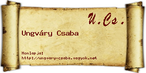 Ungváry Csaba névjegykártya